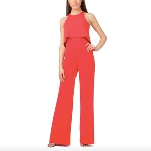 Jay Godfrey Lewis Red Popover Wide leg Jumpsuit Size 4